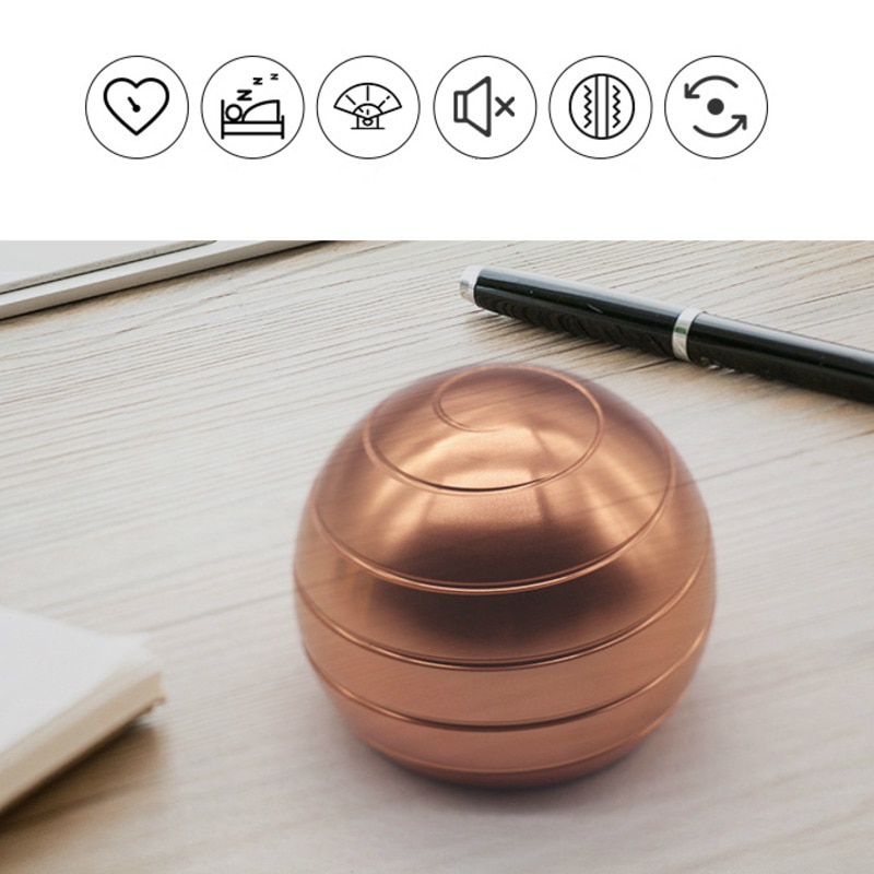 38mm Desktop Decompression Rotating Spherical Gyroscope Office Desk Fidget Toys Optical Illusion Flowing Finger Toys Adult