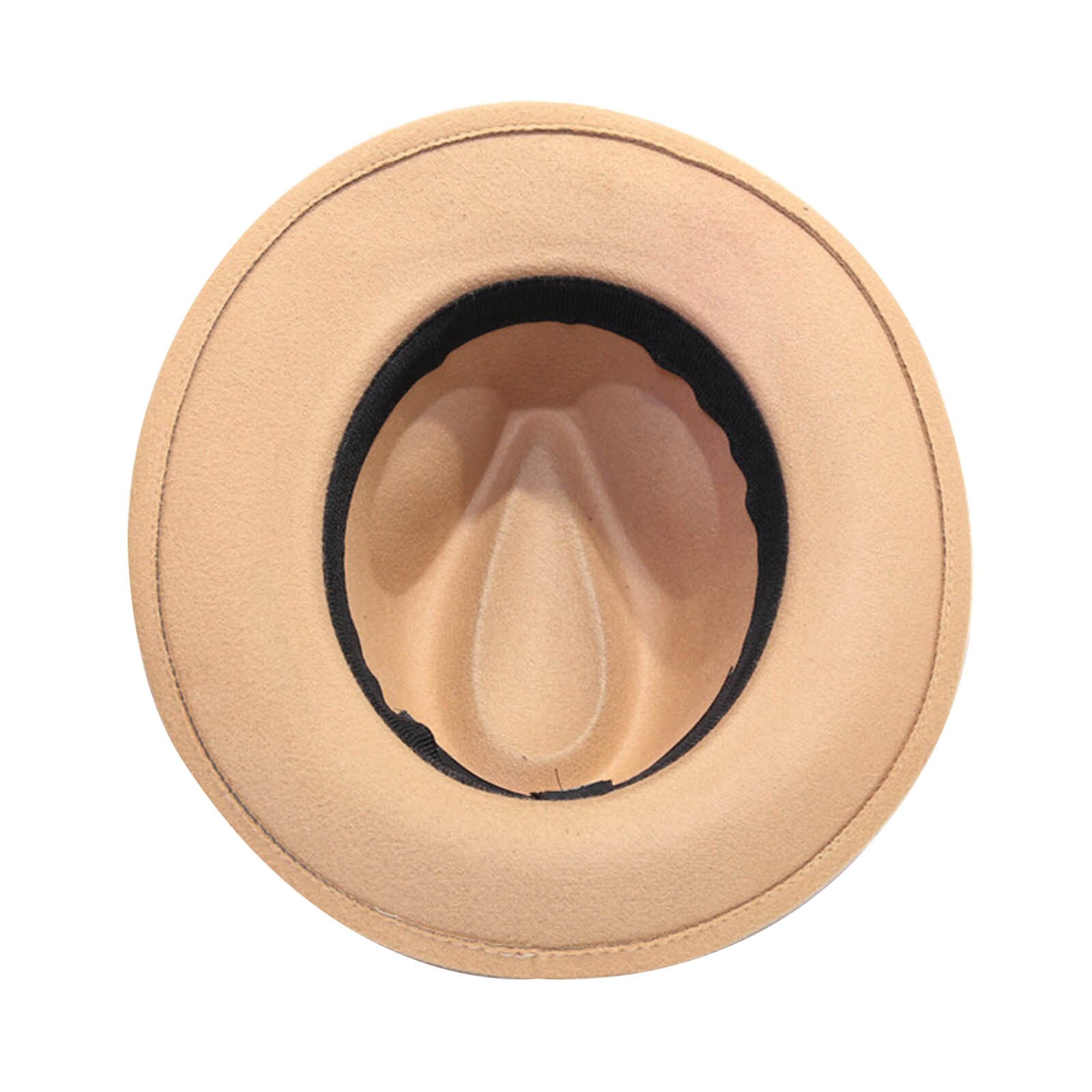 Sombrero de lana con cinturón de borde ancho para mujer, gorro estilo Retro,