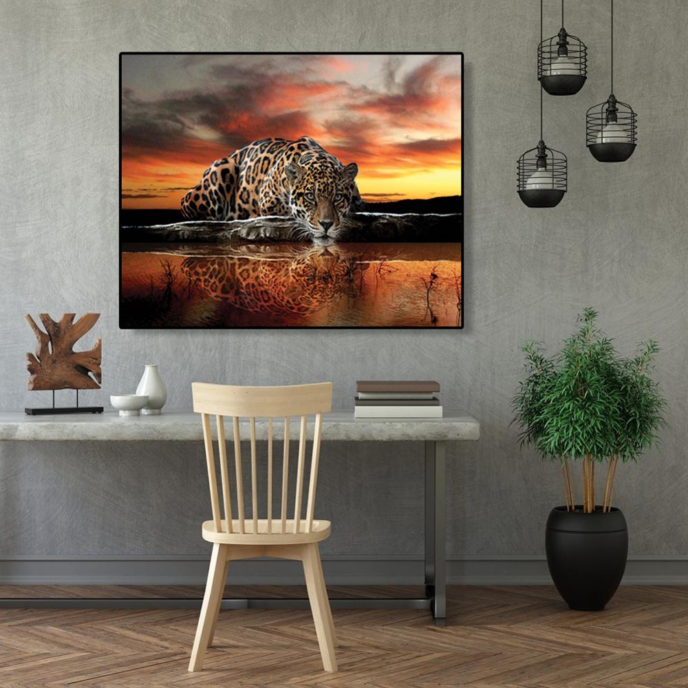 40x50cm Oli peinture par numéros Kit bricolage féroce aigle toile huile Art photo décor à la maison Animal fait main pas de cadre