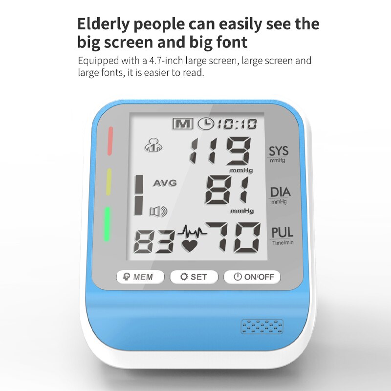 Digitale Arm Blutdruck Monitor тонометр BP hinterleuchtet Blutdruckmessgerät LCD Herz Bewertung Tonometer Tensiometer Gesundheit Pflege Gerät