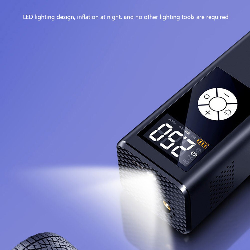 Electric Auto Car Tire Inflator LED Digital Tyre Inflation Quick Filling Air Pump Wireless Vehicle Ball for Car