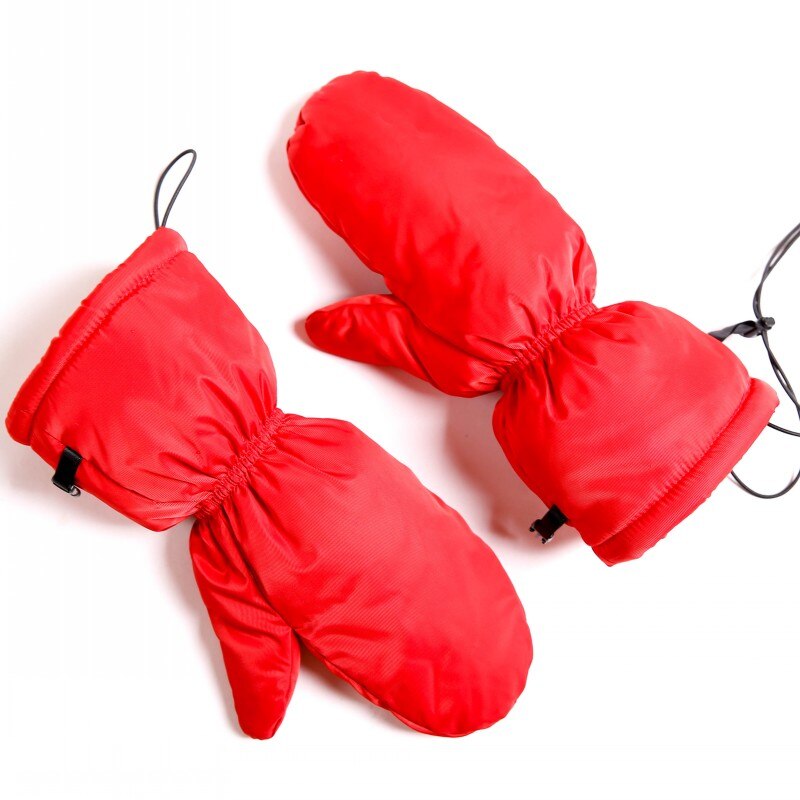 Velvet lining winter gloves 68g down gloves men thickening Enlarge cycling gloves men outdoors motorcycle keep warm gloves women: red