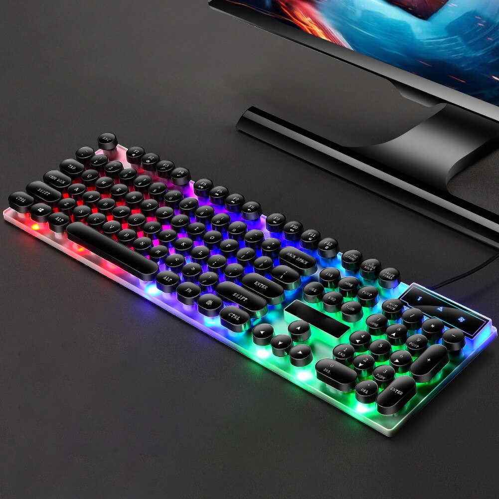 Gaming Keyboard - Wired USB 104 Keys - LED Backlit Mechanical Keyboard for PC Computer