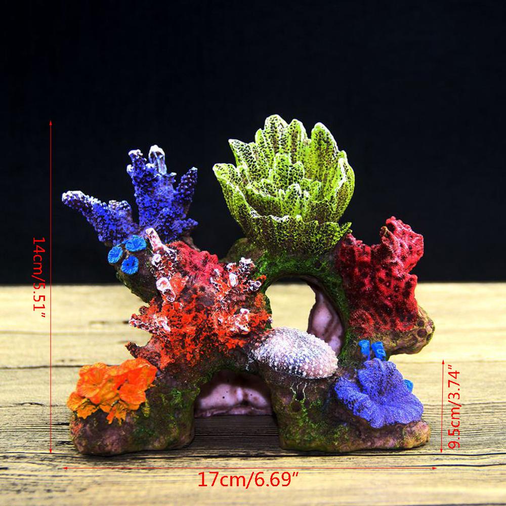 Quarium decoration ympäristöt luola elävä riutta kalasäiliö hartsi koralli akvaario