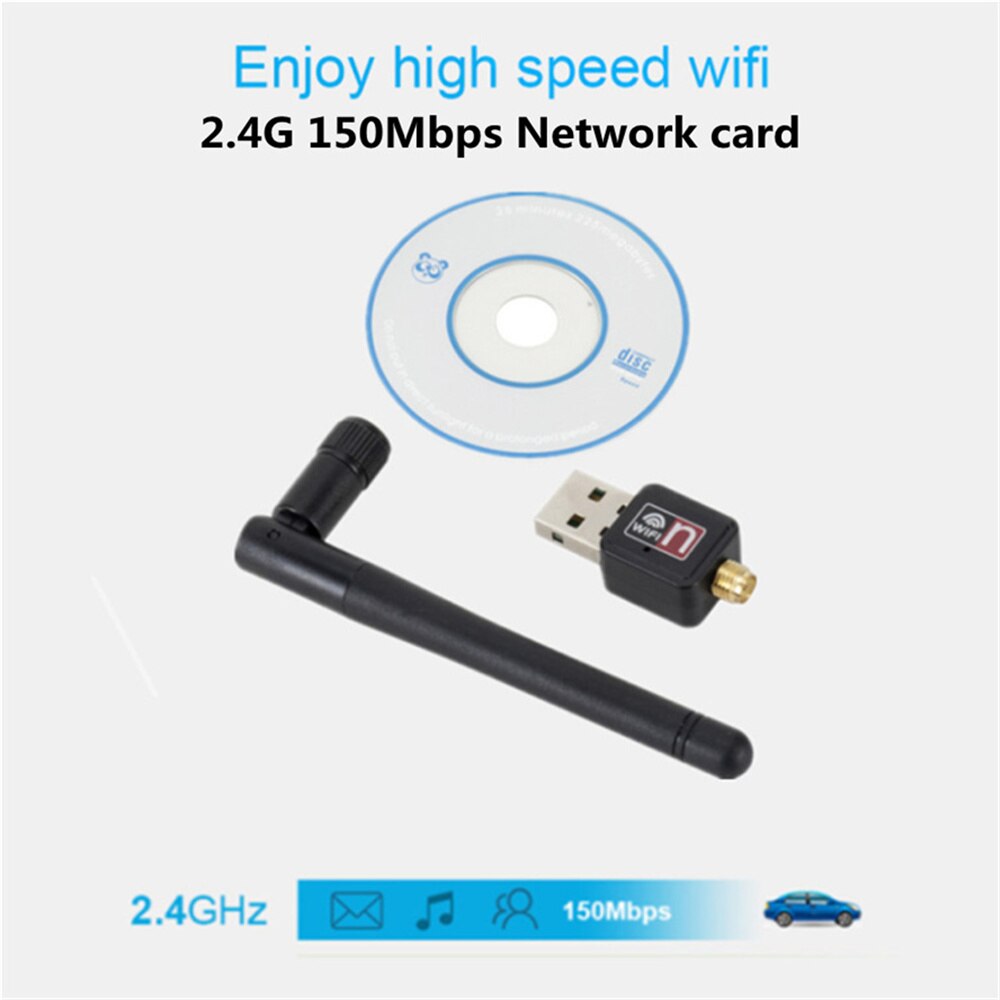 WeeVnn WiFi Drahtlose Netzwerk Karte USB 2,0 150M 802,11 b/g/n LAN Adapter mit drehbare Antenne für Laptop PC Mini Wi-fi Dongle