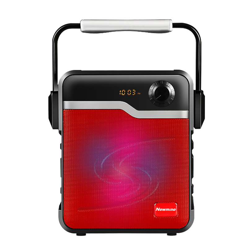 Newmine K70 Portable 1200mAh Speaker Wireless Bluetooth Big Power Square Party TF FM Karaoke Outdoor Subwoofer: Red