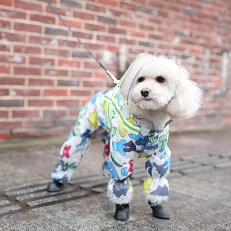 Hond Regenjas Waterdichte Regenjas Cartoon Reflecterende Regenjas Voor Hond Outdoor Kleding Jas Voor Kleine Hond Huisdier Jumpsuit