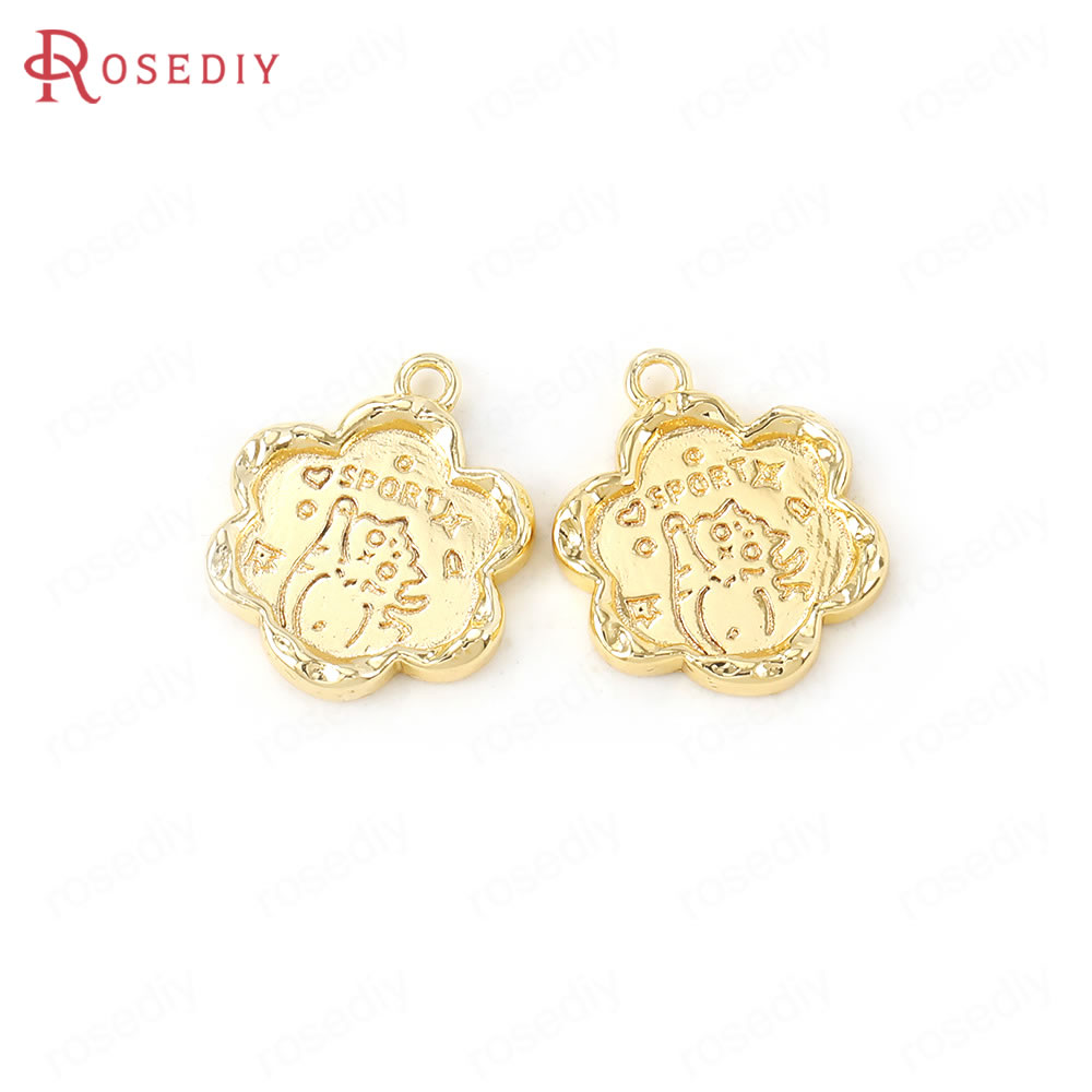 24K Goud Kleur Messing Reliëf Charms Hangers Sieraden Maken Levert Kettingen Oorbellen Armbanden Diy Bevindingen Accessoires