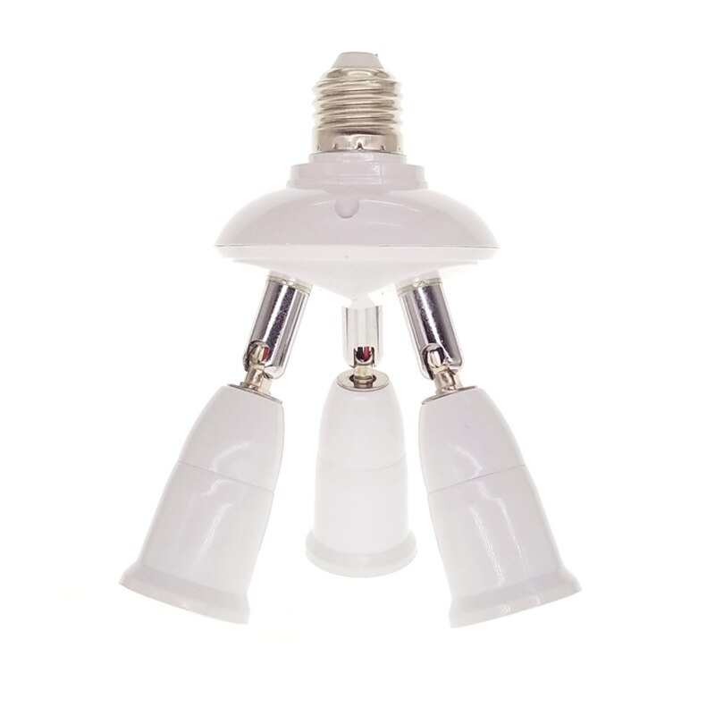 E27 splitter 3/4/5 hoder lampe sokkel justerbar led lyspære holder adapter konverter socket lampeholder: Uten bryter 3 i 1