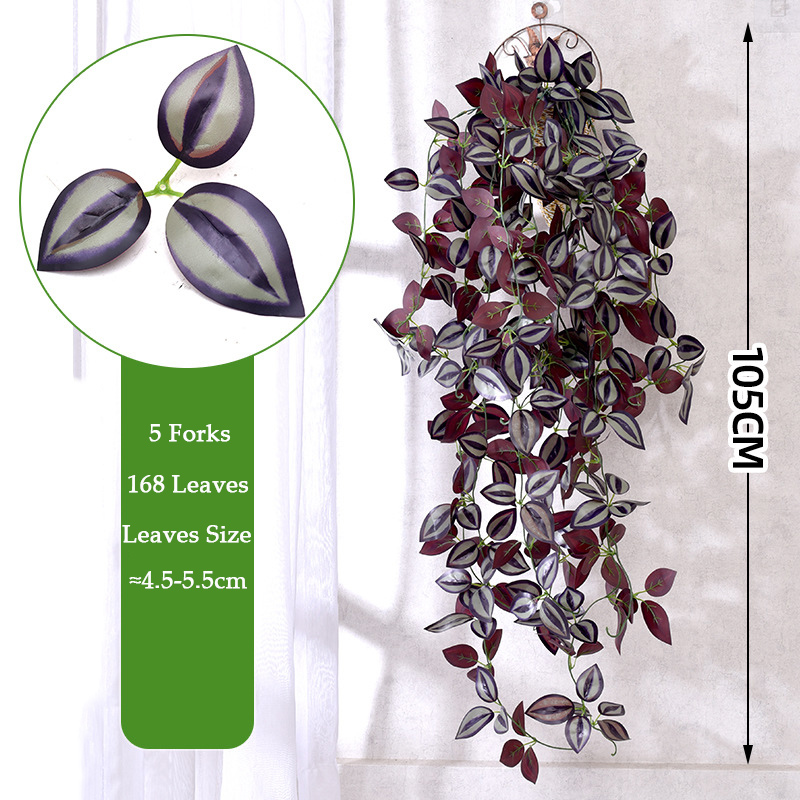 Plantas de enredaderas artificiales de 105cm, 5 tenedores, enredadera de plástico para exteriores, hiedra verde, plantas colgantes de pared, rama para el hogar, jardín, decoración de boda: Gris claro