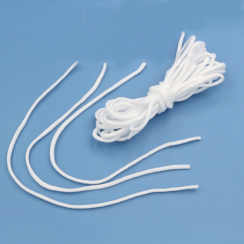 Elastisch bandje voor het naaien van rubberband, touw, 3mm ronde witte elastische koorden, oliekern, touw, handgemaakte doe-het-zelf rubberen tape, kledingaccessoires