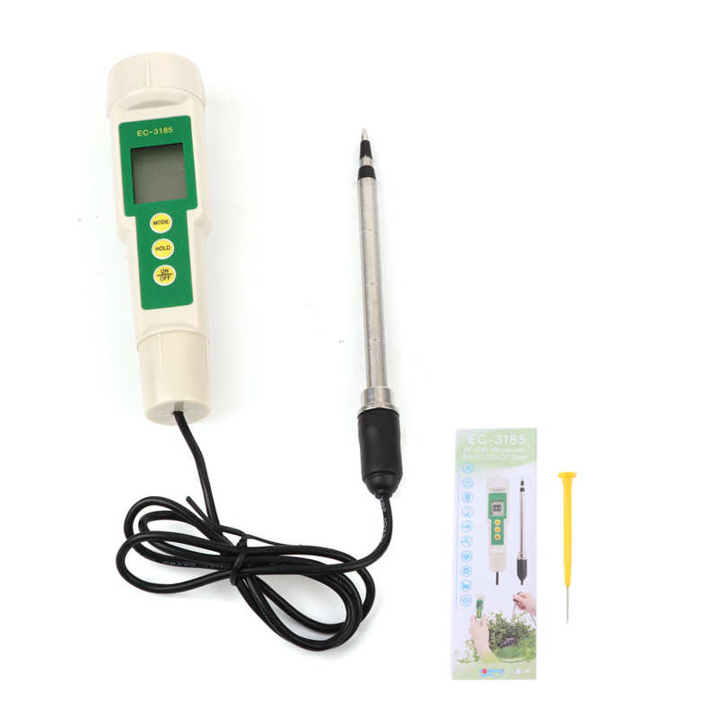 EC-3185 Portable Soil Meter EC/TDS/CF Soil Tester Salinity Meter for Agricultural Horticultural Planting PH Measuring Tool