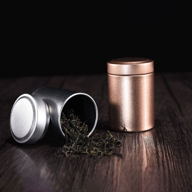 50g Round Sealed Metal Tea Can Coffee Spice Tea Container Outdoor Portable Universal Packaging Empty Tin Box