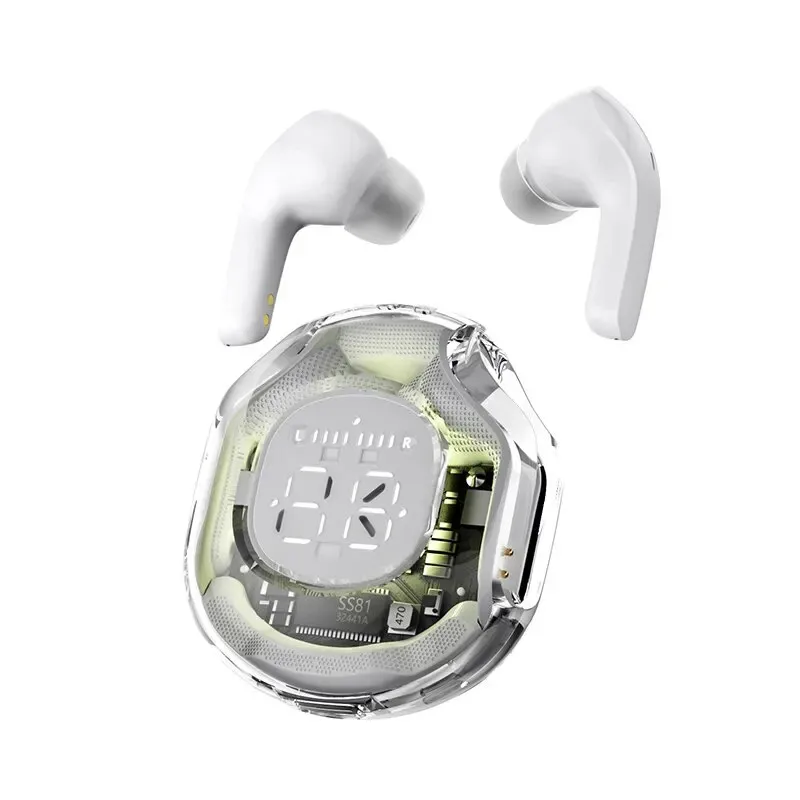 TWS T8 Kabelloses Bluetooth-Headset mit Mikrofon, LED-Anzeige, kabellose Kopfhörer, Bluetooth-Kopfhörer: Weiß