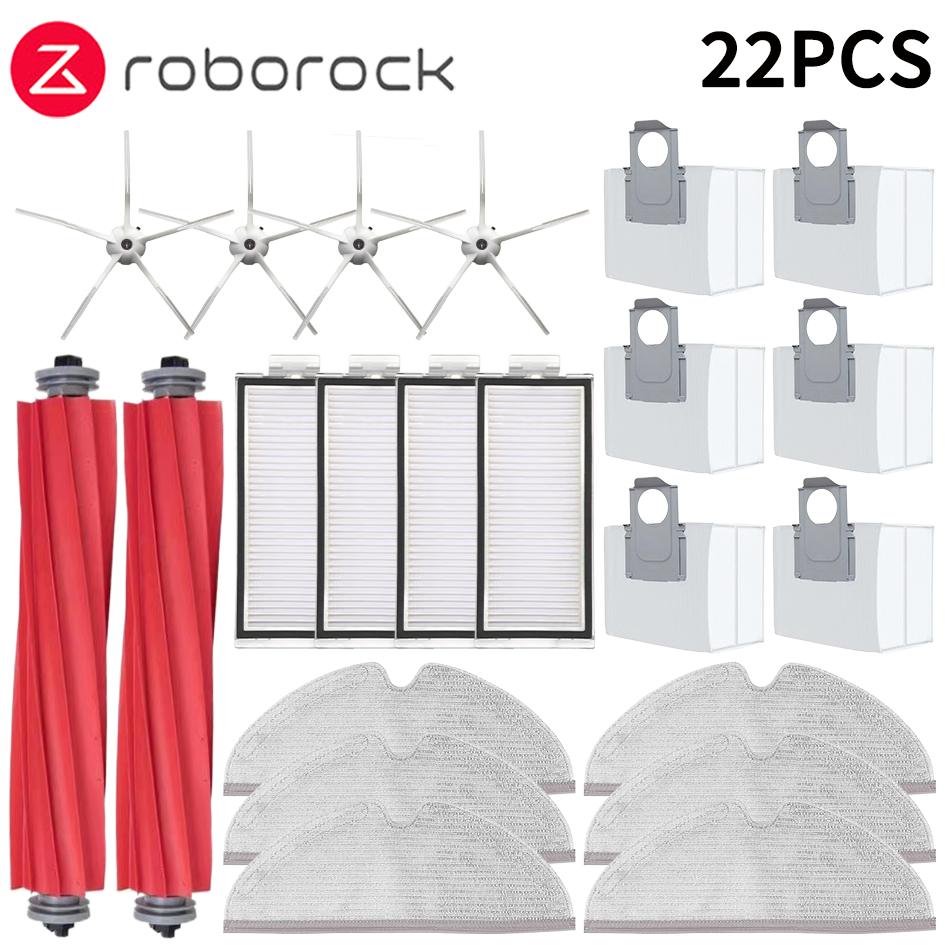 Roborock Q7 Max / Q7 Max + / Q7 Plus / T8 filtro Hepa Robot repuestos de aspiradora Cepillo Lateral principal paño de mopa bolsa de polvo: Azul marino