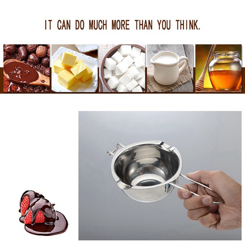 25*14*6cm Stainless Steel Chocolate Cheese Melting Pot Pan Bowl DIY Accessories Tool