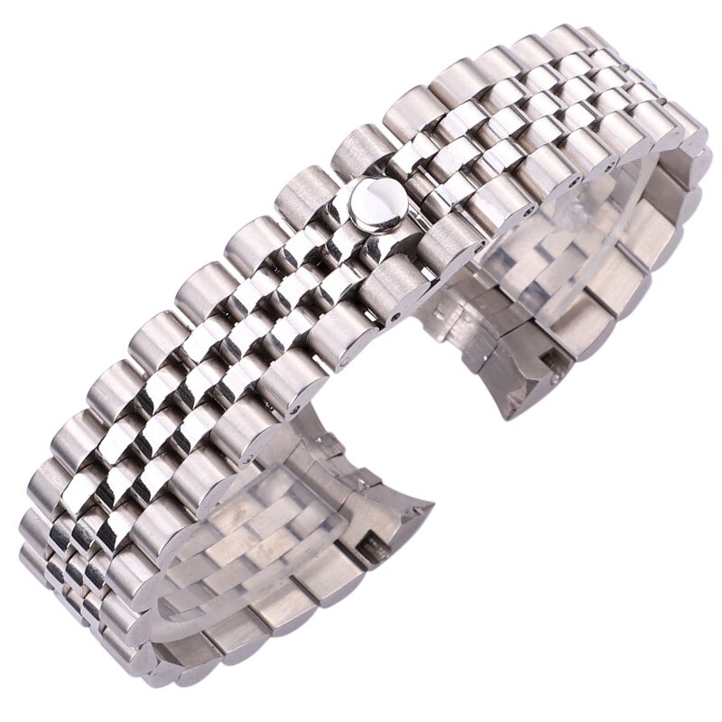 Bracelets de montre en métal de 20mm, en acier inoxydable 316L, pour hommes et femmes, Bracelet de montre, , Bracelet avec fermoir à boucle, accessoires: Argent