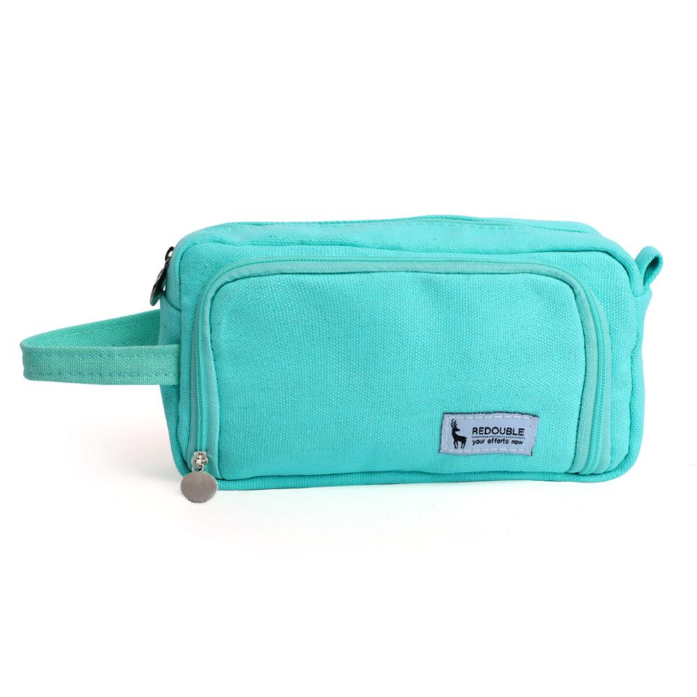 Jianwu 1Pc Solid Eenvoud Grote Capaciteit Potlood Tas Leuke Student Hoge Capaciteit Etui Kawaii Opbergtas Schoolbenodigdheden: green