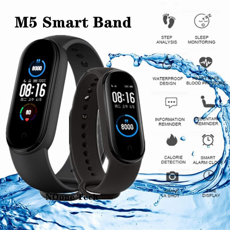 M5 Smart Horloge Mannen Vrouwen Hartslagmeter Bloeddruk Fitness Tracker Smartwatch Band 5 Sport Horloge Voor Ios Android