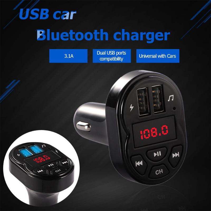 FM Transmitter Bluetooth V4.1 Wireless FM Radio Modulator Car Bluetooth Adapter MP3 Player with Dual USB 5V 3.1A Car Charger