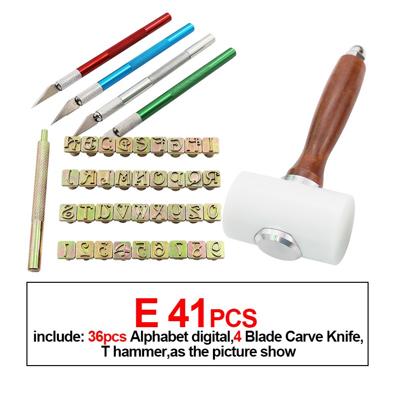 Alphabet Digitale Leder Stanzen Carving Messer Druck schlagen Werkzeuge Englisch Buchstaben Metall Leder Stempel einstellen Leder Werkzeuge: E