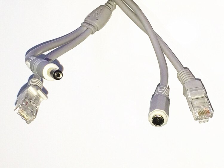 20m/66ft ethernet-kabel  rj45 +  dc power cat 5/ cat -5e forlengelse cctv nettverkskabel lan-kabel for ip kamera nvr system