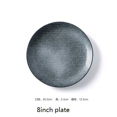 KINGLANG assiettes japonaises en céramique | Plat à dîner, assiette à viande, plateau de petit déjeuner occidental assiettes: 8 inch plate
