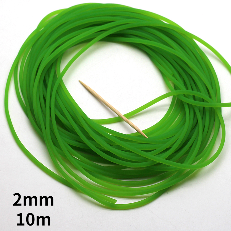 Durchmesser 2mm Feste Elastische Gummi Angelschnur Angeln Seil Elastischen Seil Gebunden Angelschnur Puffer Release Elastische Gummi Seil: green  10m