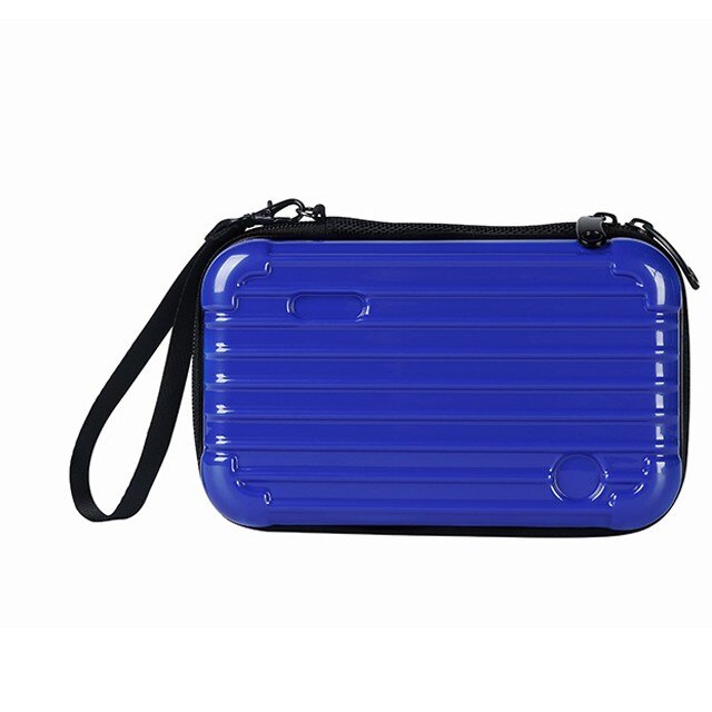 Waterproof ABS Makeup Bags Hard Portable Cosmetic Bag Women Travel Organizer Necessity Beauty Case Suitcase Make Up Bag: blue