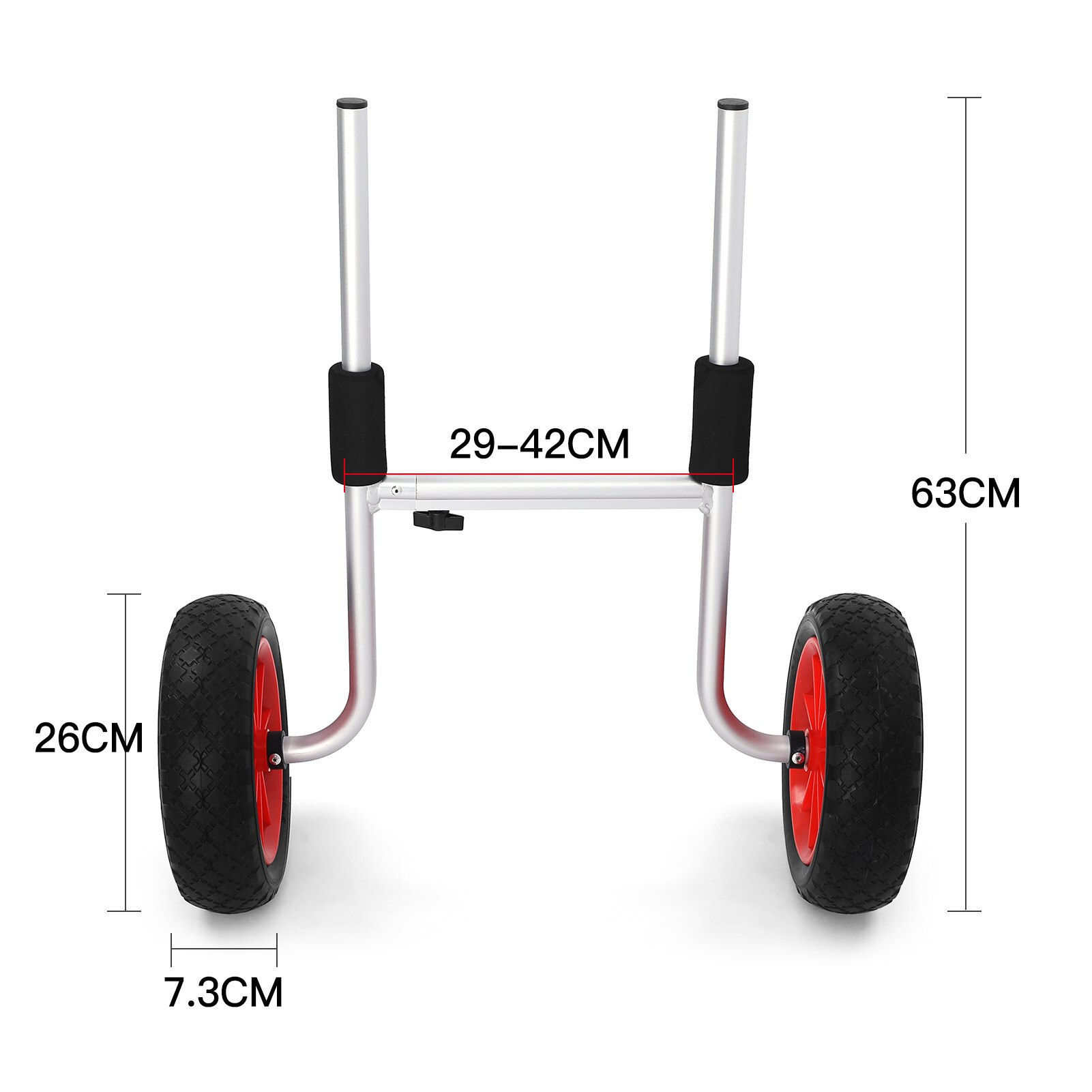 Kayak Carrier Cart 50KG Loading Capacity Foldable Kayak Trolley Energy-saving Two-wheeled Carrier Cart for Kayak Canoe Boat