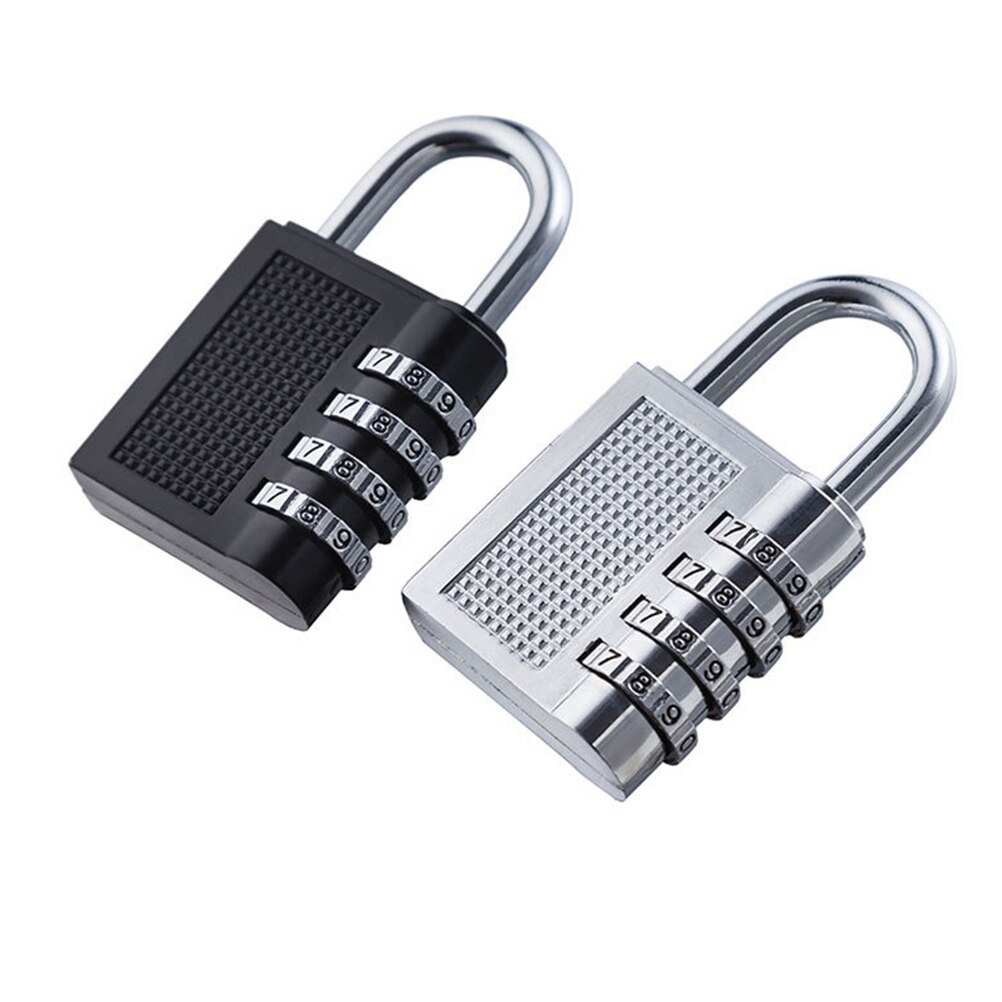 4 Dial Reizen Hangslot Bagage Reizen Lock Password Lock Voor Bagage Koffer Bagage Toolbox Gym Locker Metalen Code Sluizen