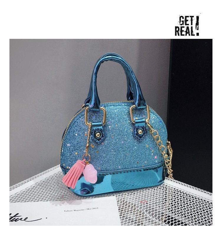 Vrouwen Mini Portemonnee Handtas Tote Glitter Pailletten Meisjes Prinses Crossbody Tassen Voor Baby Meisje Messenger Bag Party Hand Tassen Clutch: blue