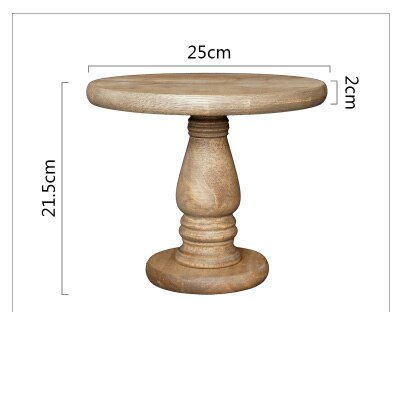 handmade nature vintage wooden pedestal cake stand: small brown