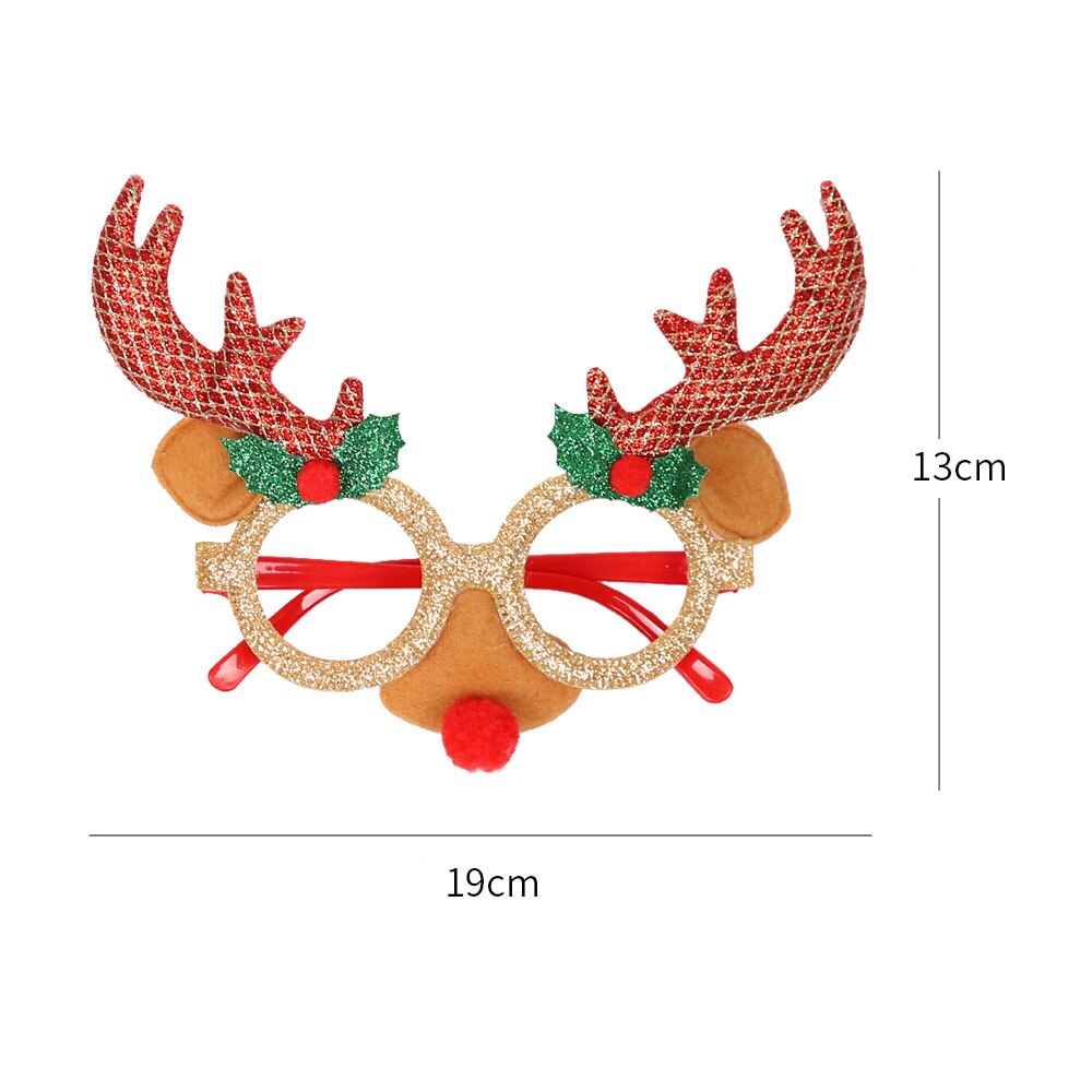 Grappig kerstkostuum feest zonnebril brilmontuur voor kinderen volwassenen vrolijke kerstversiering gunst: F