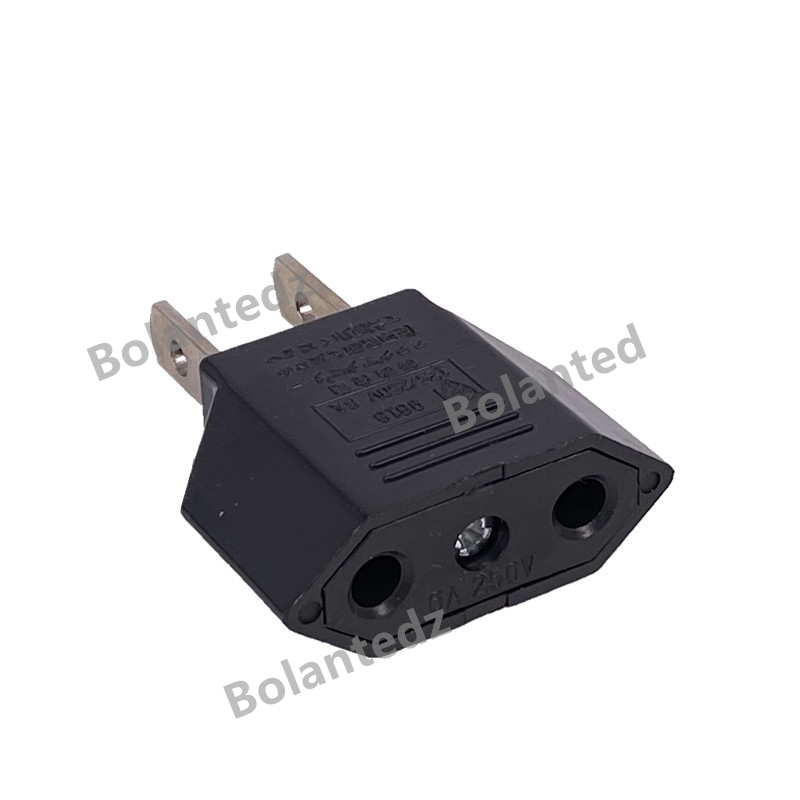 US Travel Adapter Euro To Mexico Canada US Electrical Socket Power Adapter EU To CA MX US Sockets AC Plug Converter Outlet: black