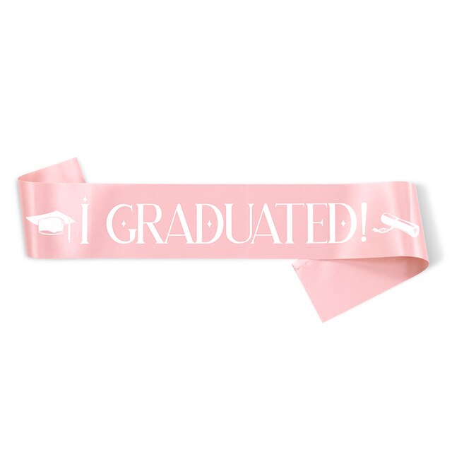 】I Graduated Sash Graduate Sash Graduation Party Decoration Photo Booth Props: Rose gold (A)