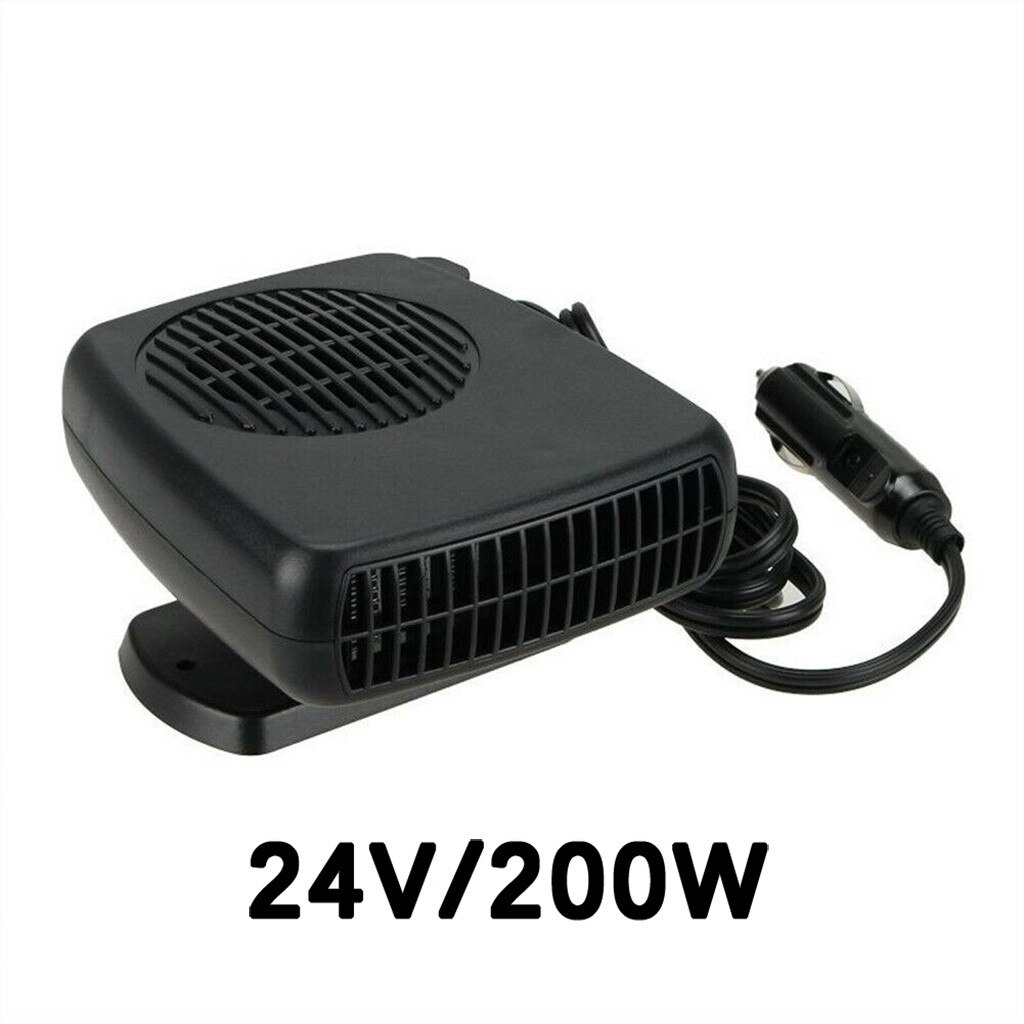 Calentador eléctrico portátil para coche, desempañador de escarcha, 12/24V, 200W, parabrisas, rotación de 360 grados, ABS, calefacción, ventilador de refrigeración: 24V