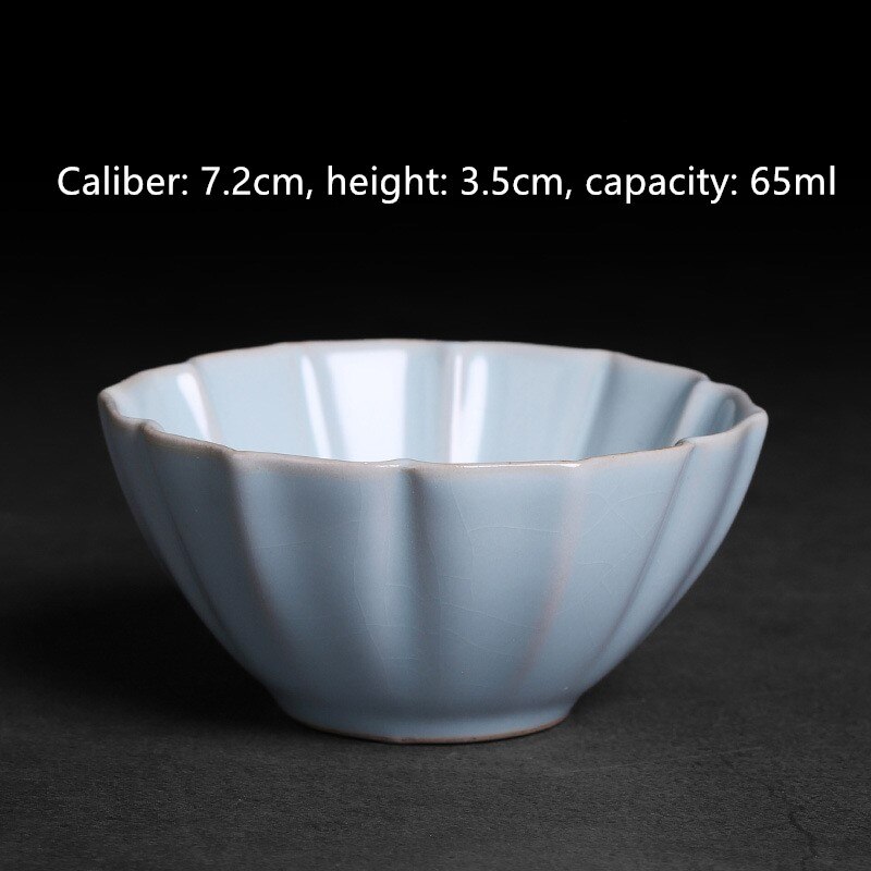 Ceramic Tea Cup Teaware Kung Fu Tea Set Cup Handmade Teacup Coaster Tea Trays Tea Bowl: lotus