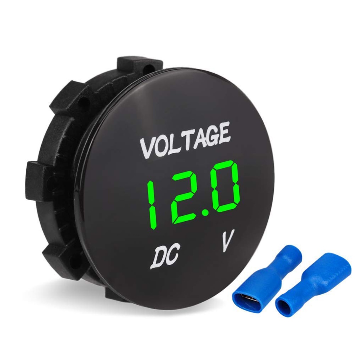 Voltmètre pour motos 12-24V cc | Affichage Digital, voltmètres DC Volt mètre pour caravanes moto voiture bateau ATV remorque: green