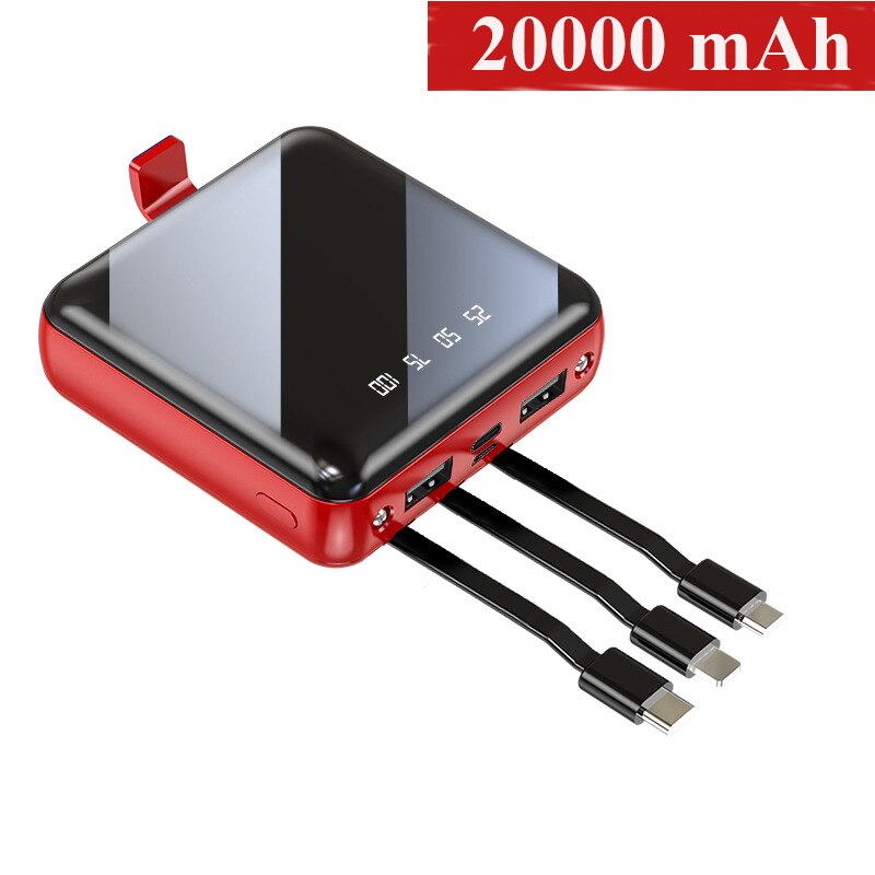 20000 Mah Mini Power Bank Dual Usb Led Display Poverbank Draagbare Externe Batterij Oplader Powerbank 20000 Mah Voor Xiaomi Mi bank