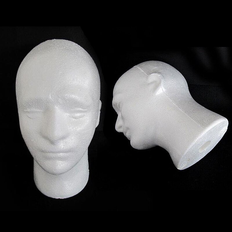 Male Mannequin Training Head Doll Foam Manikin Head Model Glasses Cap Hat Hair Wig Display Stand For Salon