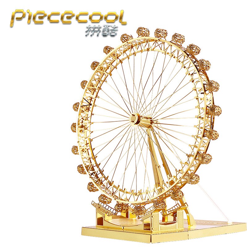 MMZ MODEL PIECECOOL 3D Metal pezzle the world Famous Buildings London Eye Saint Basil's Cathedral Assembly Model Jigsaw toys: Black