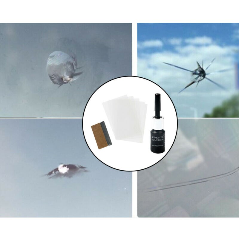 6 Pack Repair Liquid Car Glass Nano Repair Windscreen Chips Cracks Black