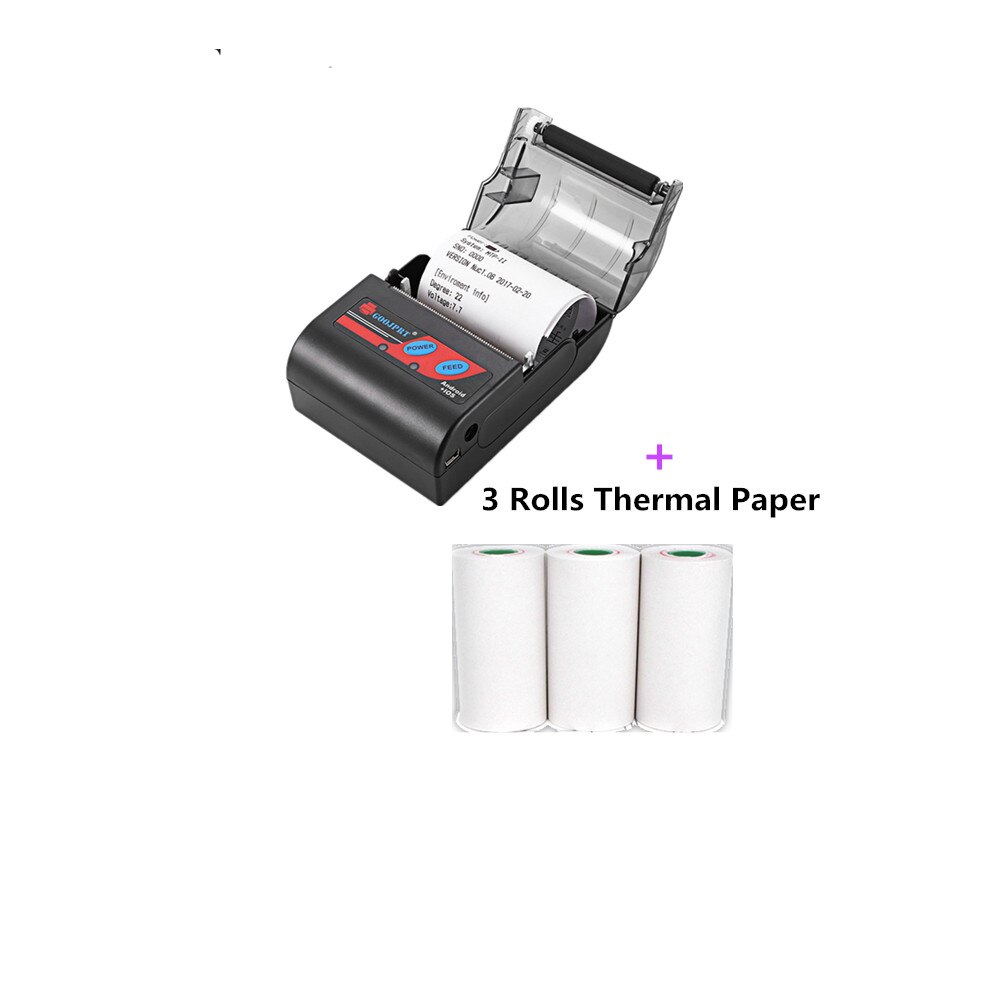 Goojprt håndholdt bluetooth termisk kvitteringsprinter mobil mini 58mm bærbar printer usb billet printere til android ios system: Tilføje papir / Os stik