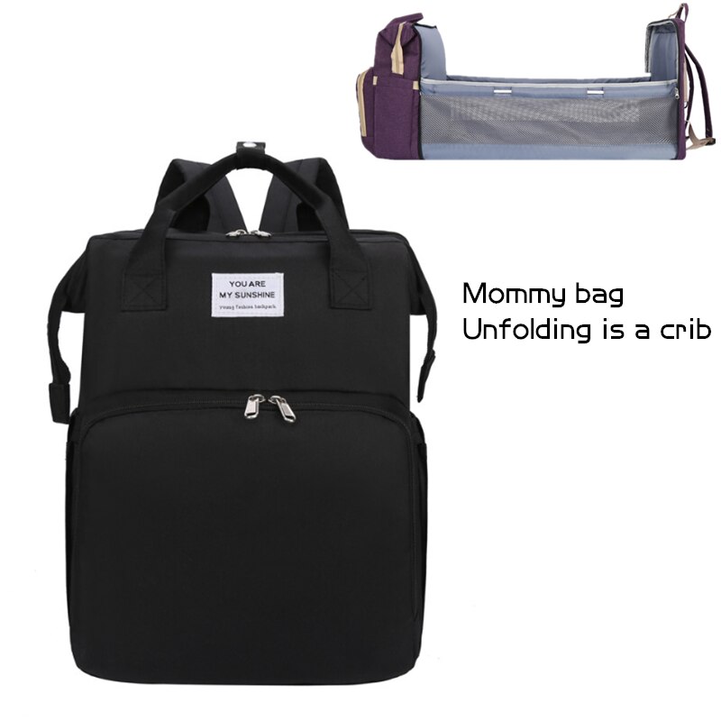 Mor bleetaske bærbar sammenklappelig babyseng multifunktionel seng midt i sengen mor og baby taske bærbar stor rygsæk med stor kapacitet: B4
