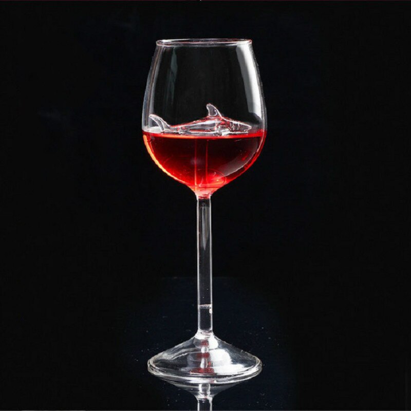 Hai vinglass beger innebygd hippocampus sjøstjerne delfin høyt borosilikatglass cocktailbar dekorere verktøy