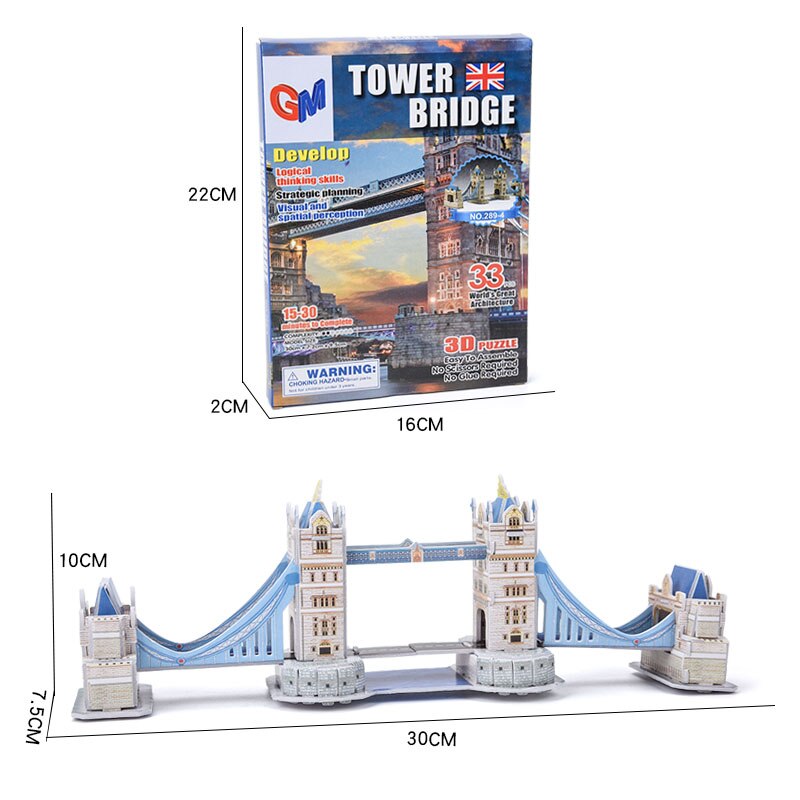 3D Puzzle Children Toy Famous Buildings Architecture Puzzle Educational DIY Toy for Children Kids