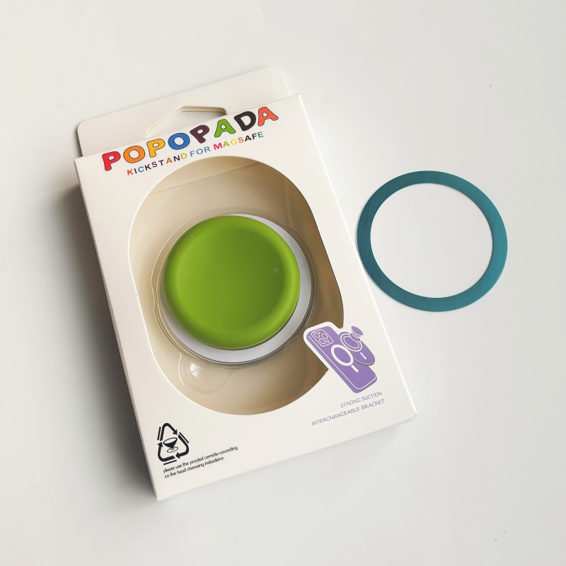 Cute Multi Colored Silicone Magsafe Magnetic Phone Griptok Grip Tok Stand for IPhone Wireless Charging Holder Bracket: green