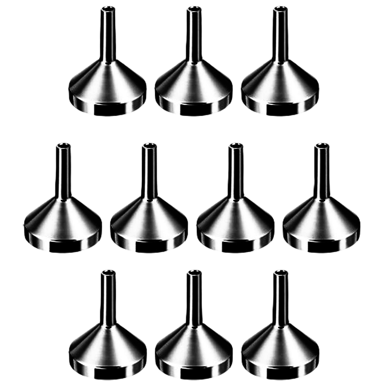 Mini embudo de Metal para cocina, embudo de aceite líquido con filtro desmontable, embudo de boca ancha para paquete de herramientas de cocina de Perfume, 10 Uds.: Chocolate