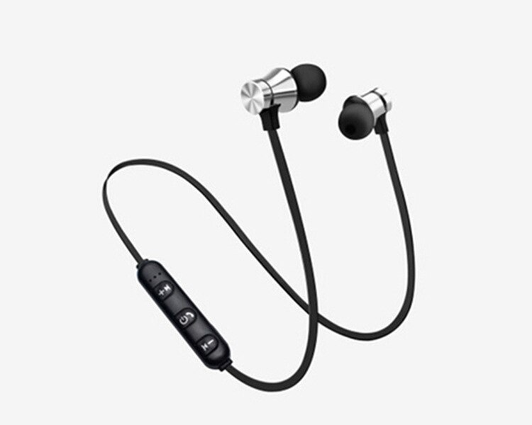 Magnetisk trådløs bluetooth 4.2 øretelefon  xt11 sport running trådløst bluetooth headset til iphone 6 8 x 7 huawei håndfri: Sølv